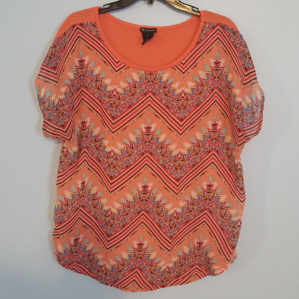 Coral printed top